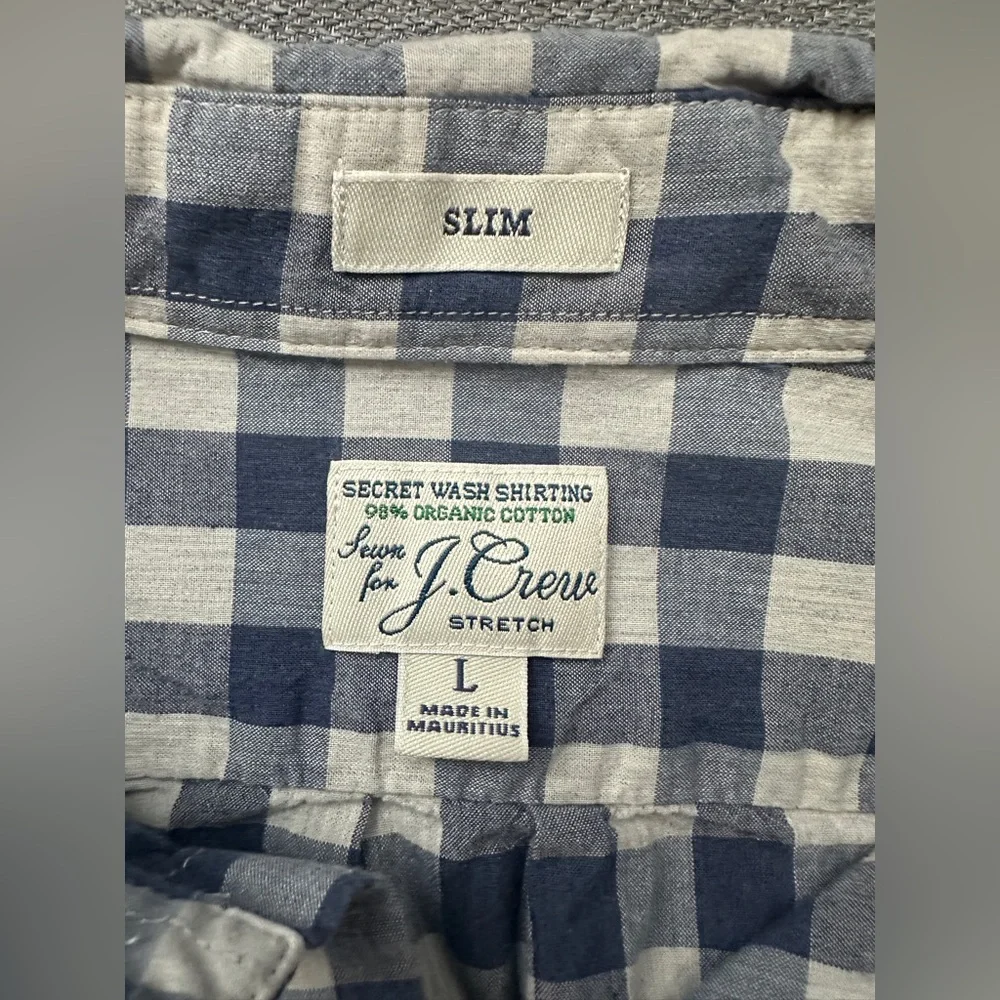 J. Crew Slim Fit Secret Wash Organic Cotton Poplin Long Sleeve Button Down Shirt